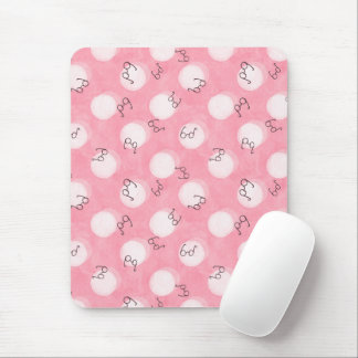 Soft Pink Cute Pattern – Minimal Aesthetic Polka Mouse Pad