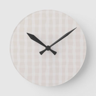 Soft Pink Dainty Plaid  Round Clock