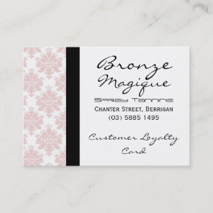 Soft Pink Damask Business Customer Loyalty Cards