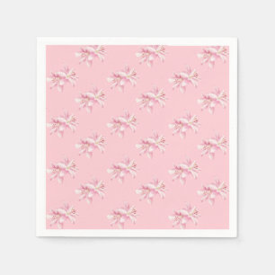 Soft Pink Delicate Floral Pattern Paper Napkin