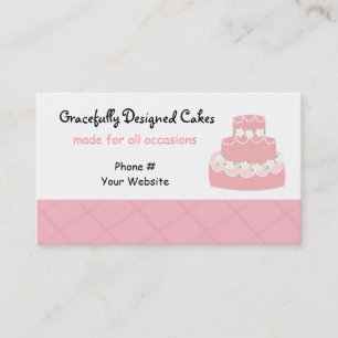 Soft Pink Designer Cake Business Card
