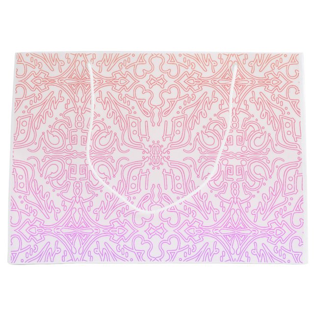 Soft Pink Dream Mandala pattern series Large Gift Bag (Front)