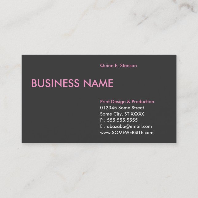 soft pink edge business card (Front)