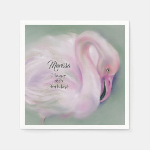 Soft Pink Flamingo Pastel Custom Party Napkin
