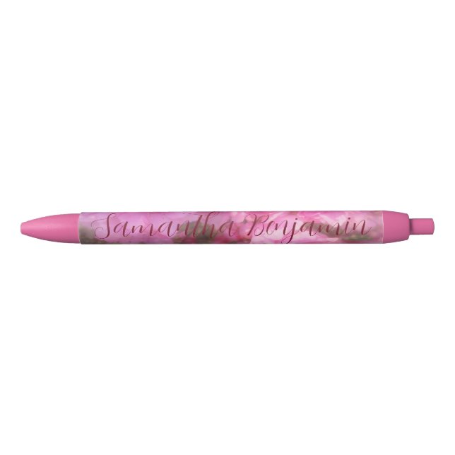 Soft Pink Floral  Blue Ink Pen (Front)