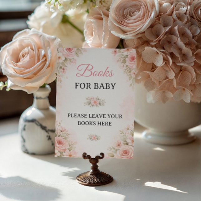 Soft Pink Floral Books for Baby Sign (Creator Uploaded)