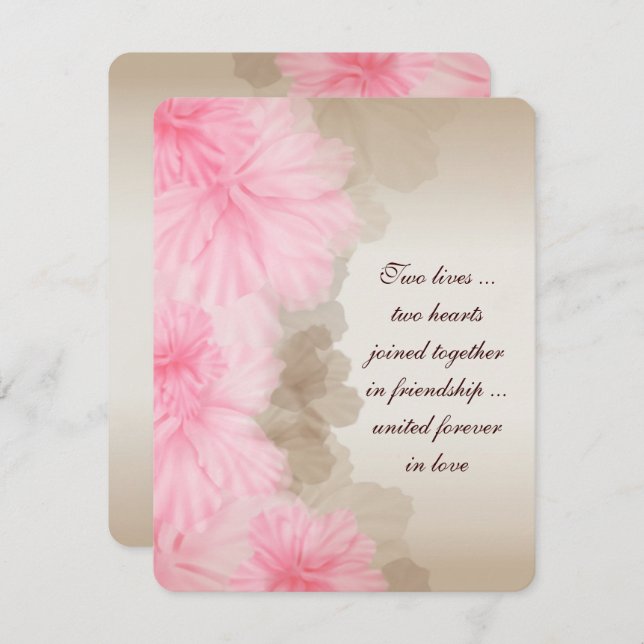 Soft Pink Floral Border Invitation (Front/Back)