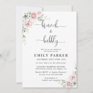 Soft Pink Floral Bridal Shower Invitation
