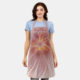 Soft Pink Floral Dream Abstract Fractal Best Mum Apron