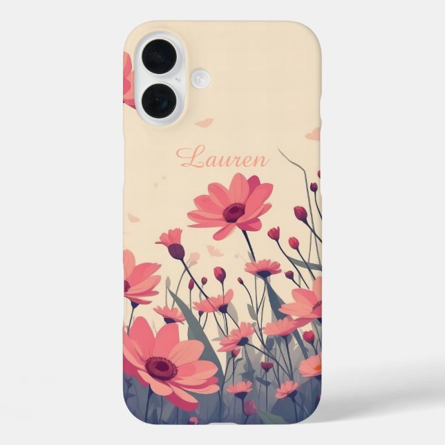 Soft Pink Floral Field Case-Mate iPhone Case (Back)