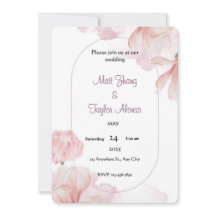 Soft Pink Floral Frame Invitation