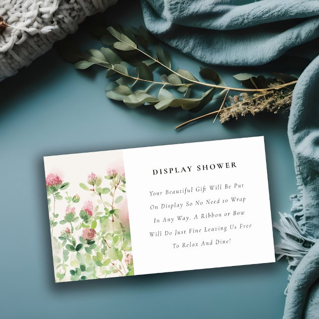 Soft Pink Floral Garden Display Shower Baby Shower Enclosure Card (Creator Uploaded)