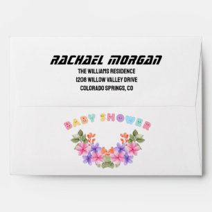 Soft Pink Floral Girl Baby Shower Envelope