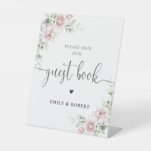 Soft Pink Floral Guest Book Sign