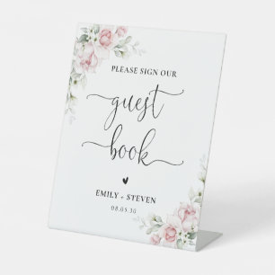 Soft Pink Floral Guest Book Sign