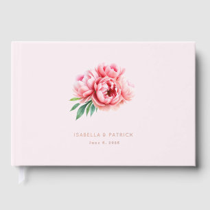 Soft Pink Floral Illustration Guest Book