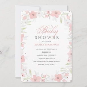 Soft Pink Floral Invitation
