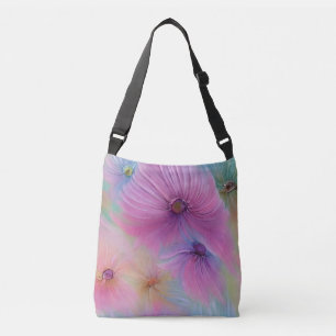 Soft Pink Floral Pattern Crossbody Bag