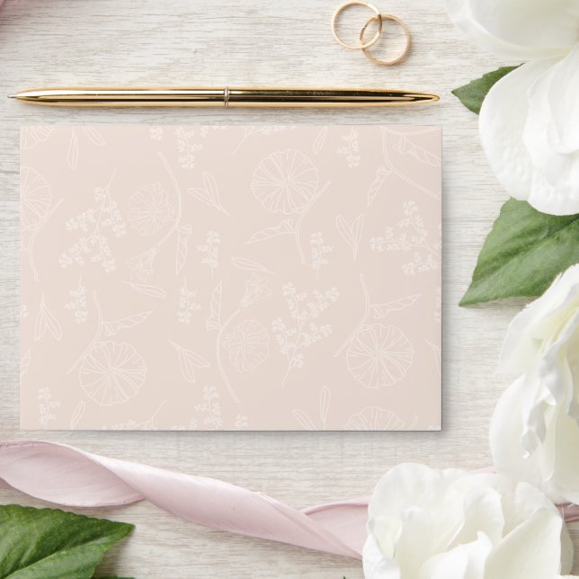 Soft pink floral pattern envelope (Wedding)