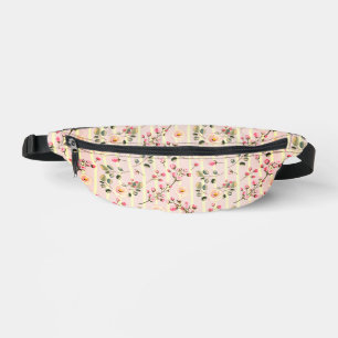 Soft Pink Floral Stripe Pattern Bum Bags