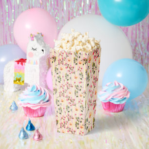 Soft Pink Floral Stripe Pattern Favour Box