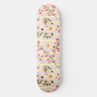 Soft Pink Floral Stripe Pattern