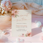 Soft Pink Floral Sweet Sixteen 16th Birthday Invitation<br><div class="desc">Elegant calligraphy 16th birthday invitation with watercolor pink florals.</div>