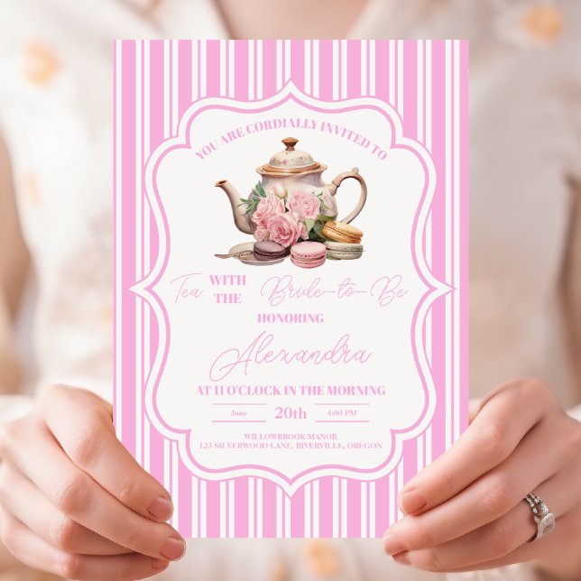 Soft Pink Floral Tea Bridal Shower Invitation (Creator Uploaded)