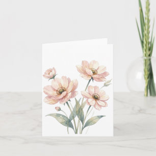 Soft Pink Floral Watercolor Bouquet Art Invitation