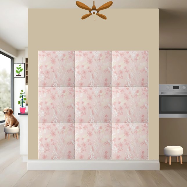 Soft Pink Floral Watercolor Pattern Tile (Creator Uploaded)