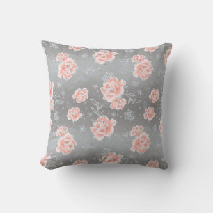 Soft Pink Florals & Snowflakes Cushion