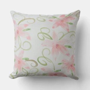 Soft Pink Flowers Cushion