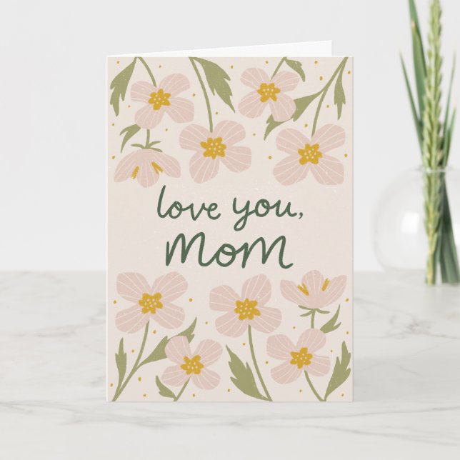 Soft Pink Flowers Mother's Day Card (Front)