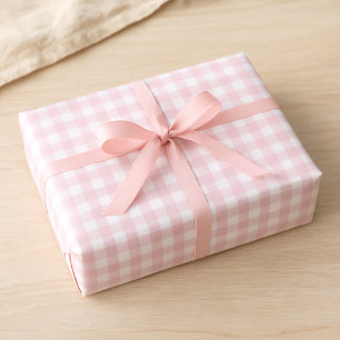 Soft Pink Gingham Wrapping Paper