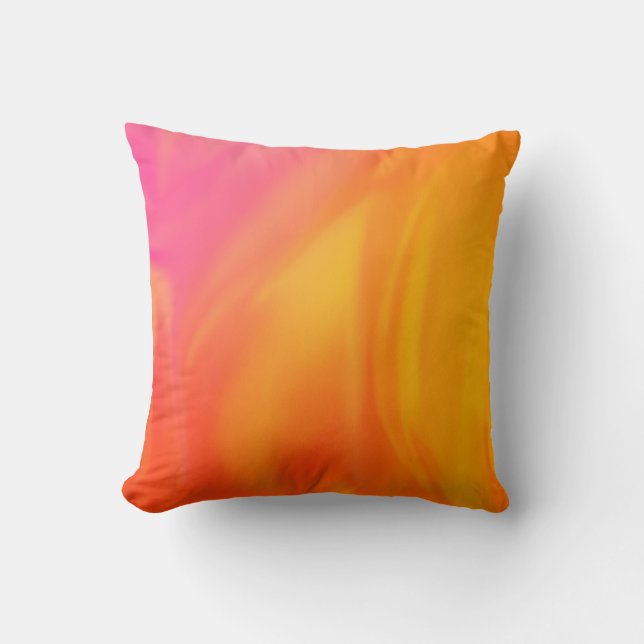 Soft pink Gradient orange  Abstract Multi Colour Cushion (Front)