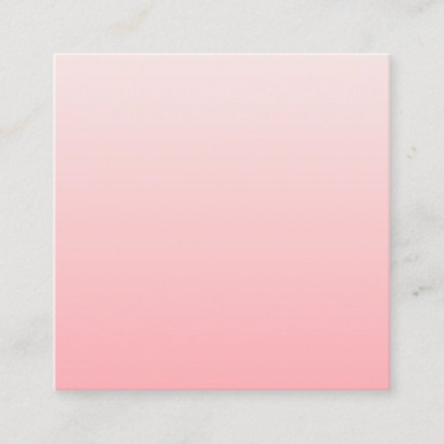 Soft pink gradient square business card (Front)