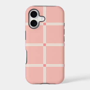 Soft Pink Grid Pattern with Coral Accent 