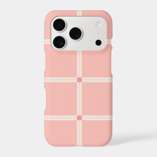 Soft Pink Grid Pattern with Coral Accent  (Back)