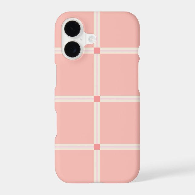 Soft Pink Grid Pattern with Coral Accent  (Back)