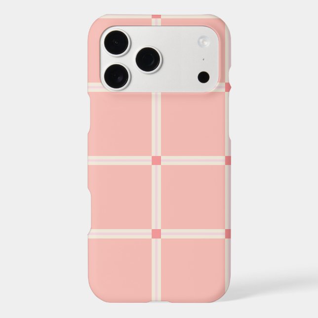 Soft Pink Grid Pattern with Coral Accent  (Back)