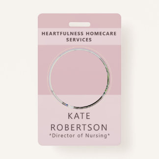 Soft Pink Healthcare Worker ID Badge