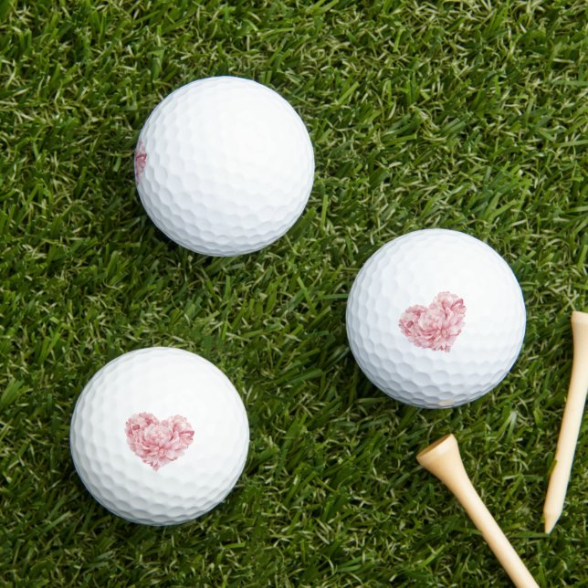 Soft Pink Heart Flower Golf Balls (Insitu Grass)