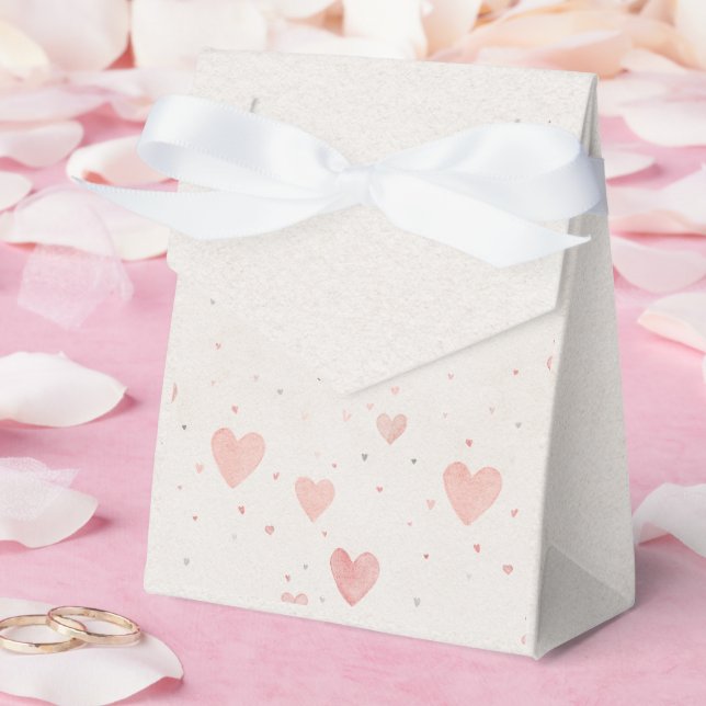Soft Pink Hearts Favor Box (Wedding)