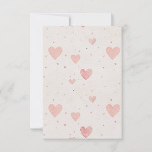 Soft Pink Hearts Pattern Thank You Card