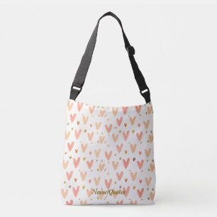 Soft Pink Hearts Seamless Pattern Crossbody Bag
