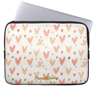 Soft Pink Hearts Seamless Pattern Laptop Sleeve