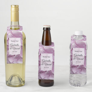 Soft Pink Hydrangea Flowers Wedding Bottle Tag