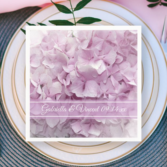 Soft Pink Hydrangea Wedding Napkin (Creator Uploaded)