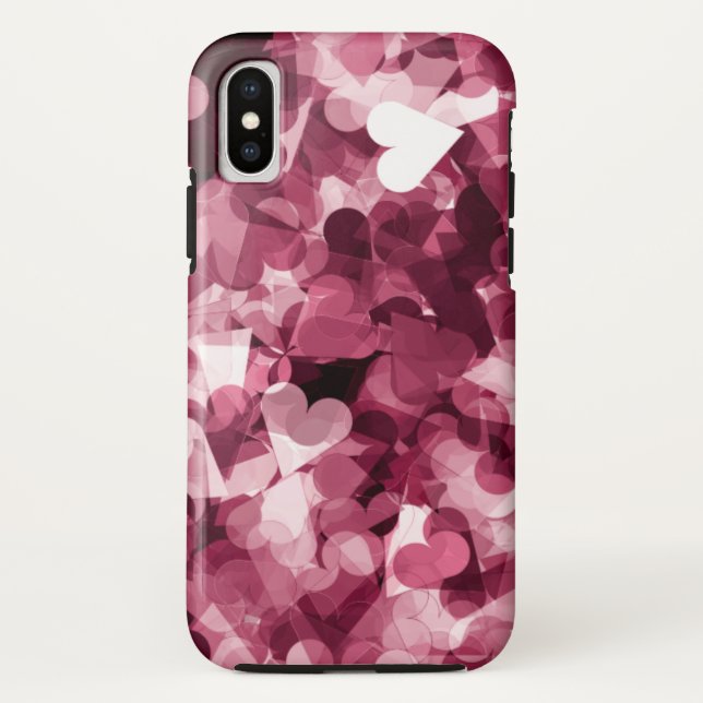 Soft Pink Kawaii Hearts Background Case-Mate iPhone Case (Back)