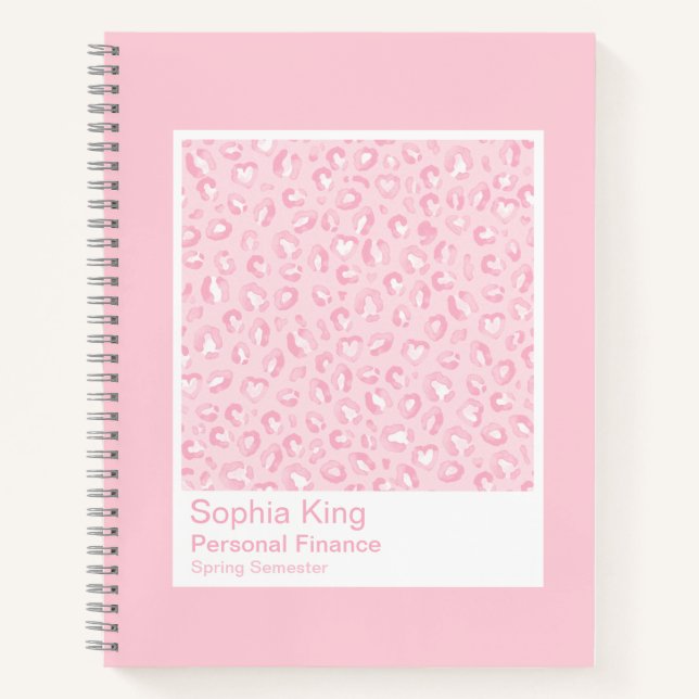 Soft Pink Leopard Swatch Notebook (Front)
